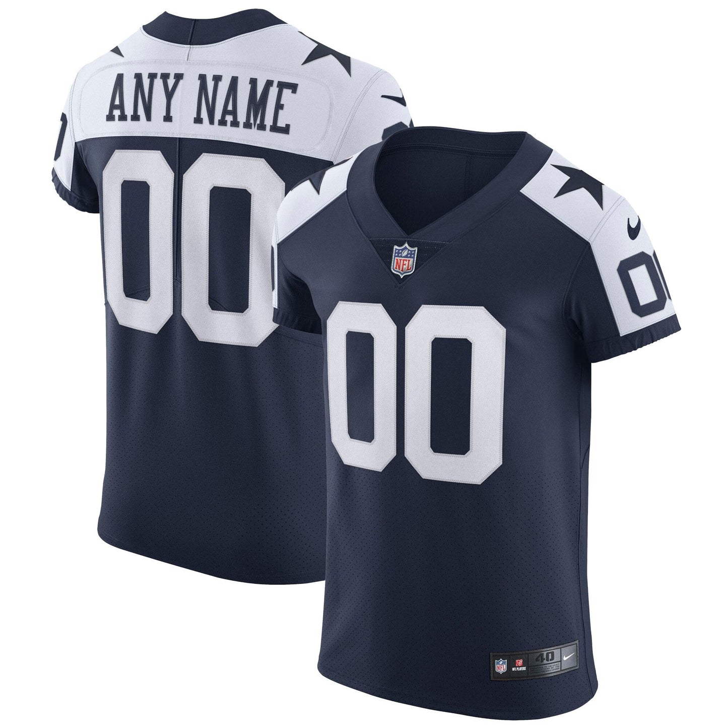 Dallas Cowboys Navy Alternate Vapor Elite Custom Jersey football jersey product view 1