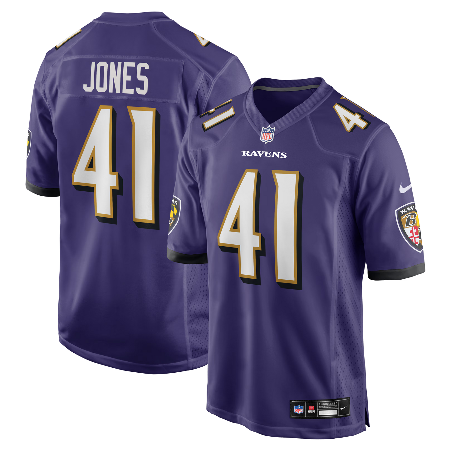 Baltimore Ravens Dre'Mont Jones Purple Team Game Jersey football jersey product view 1