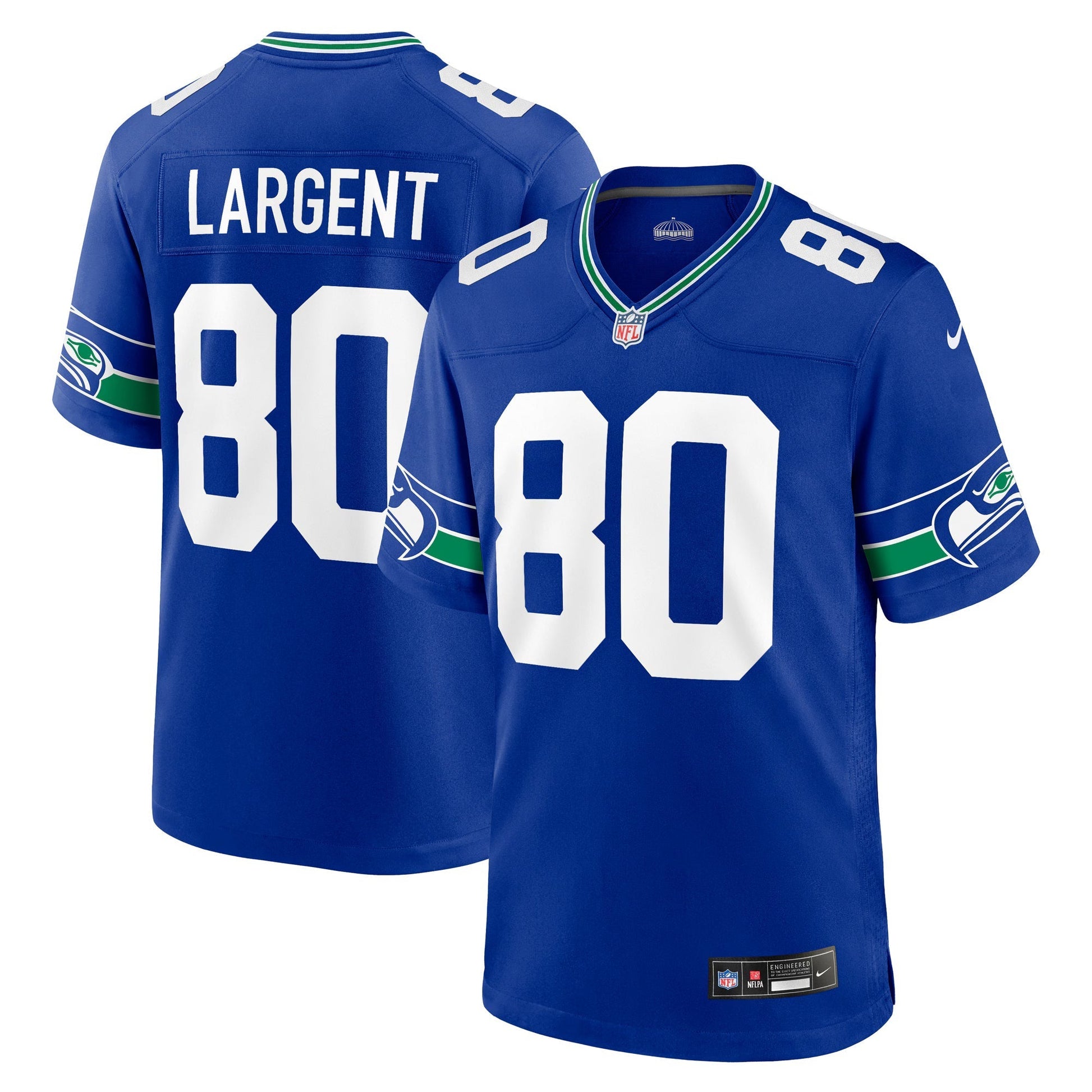 Seattle Seahawks Steve Largent Royal Throwback Retired Player Game Jersey football jersey product view 1