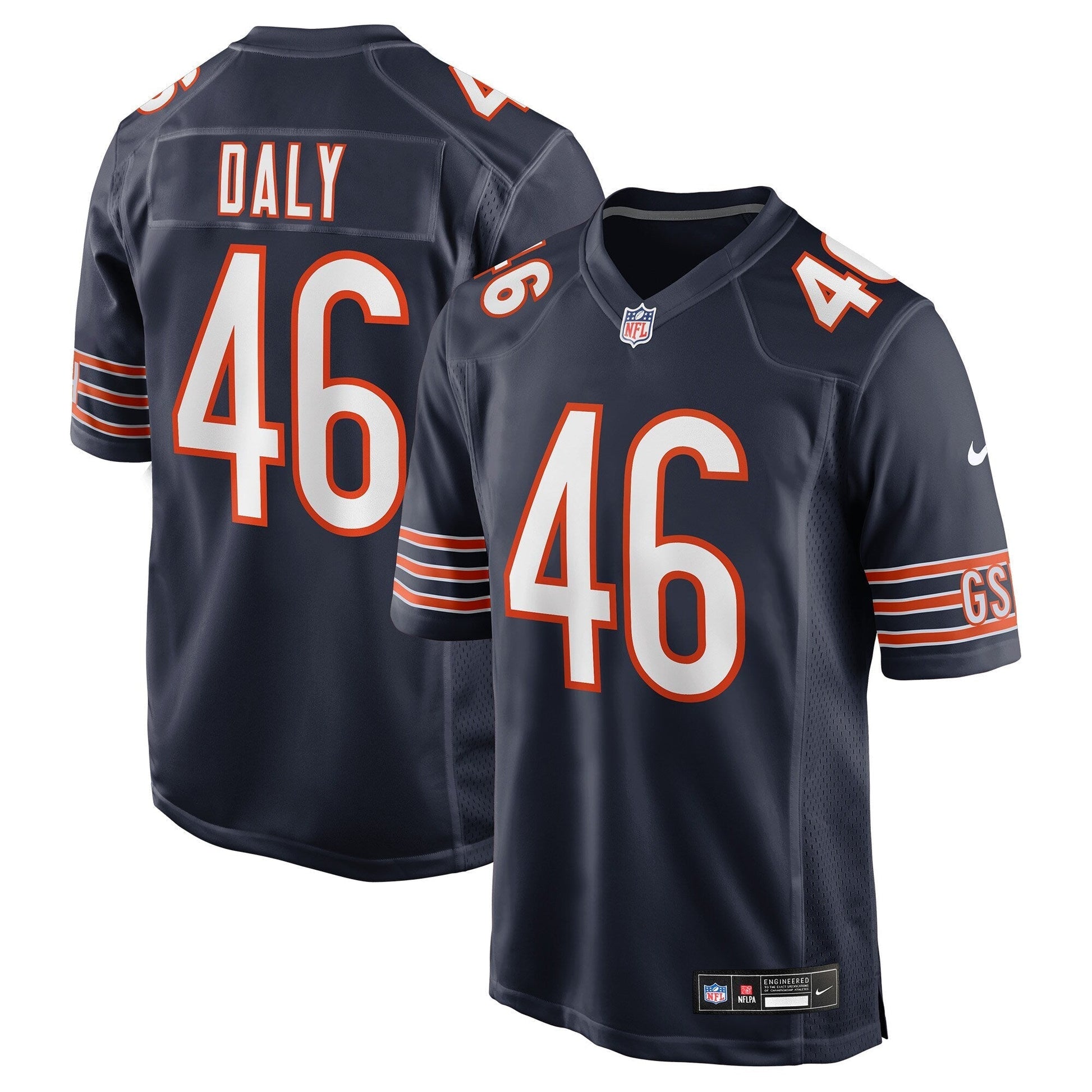 Chicago Bears Scott Daly Navy Team Game Jersey football jersey product view 1
