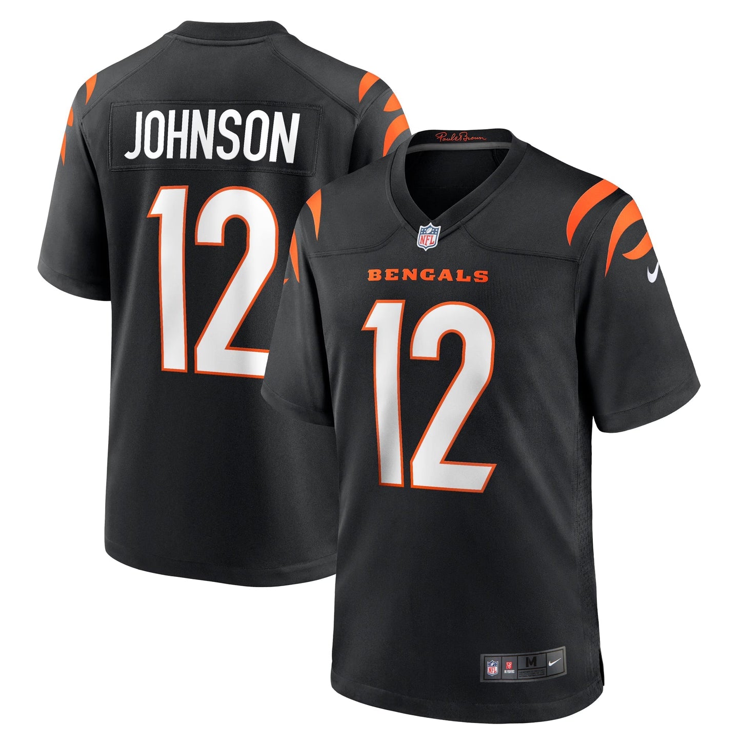 Cincinnati Bengals Tyron Johnson Black Home Game Player Jersey football jersey product view 1