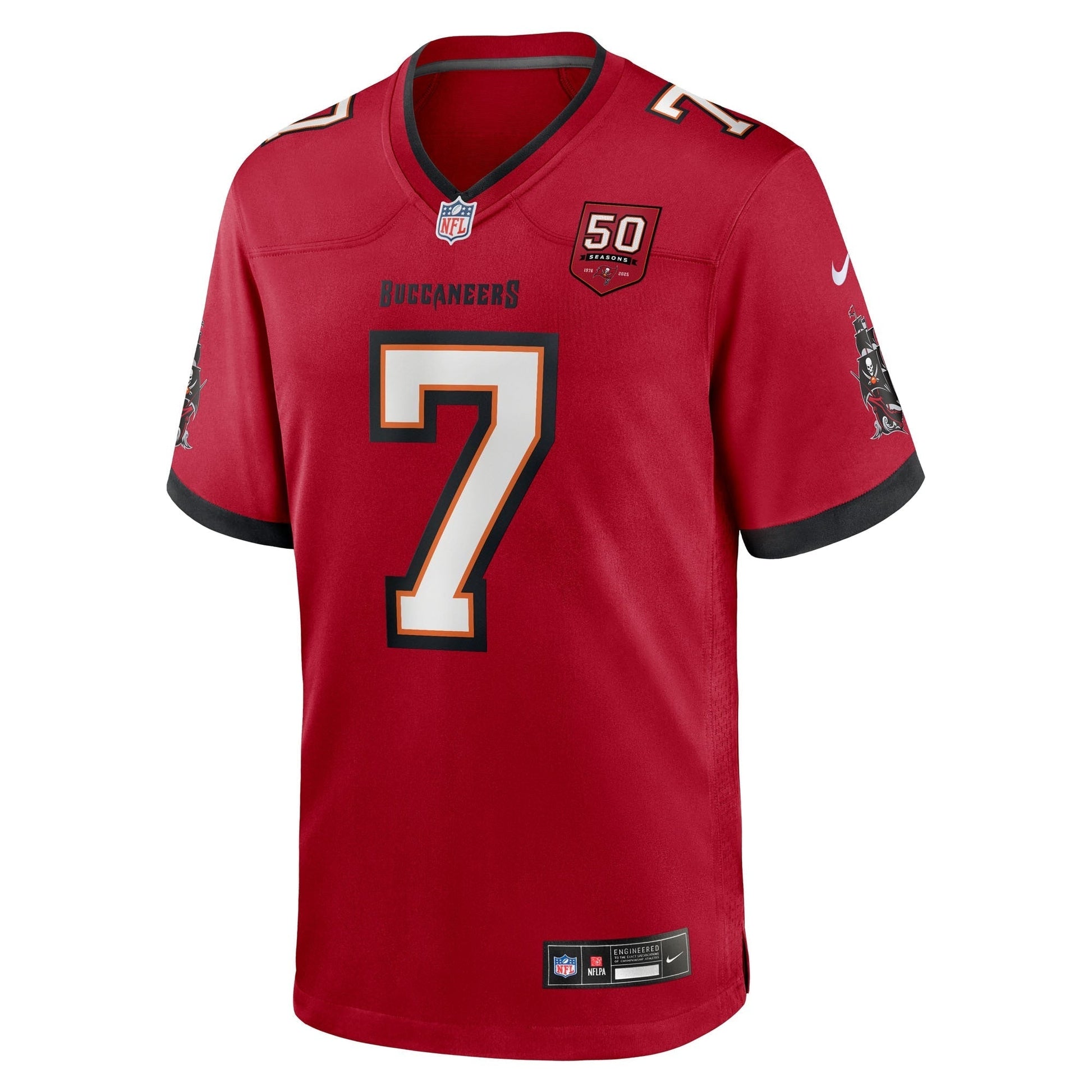 Tampa Bay Buccaneers Bucky Irving Red 50th Season Team Game Jersey football jersey product view 2