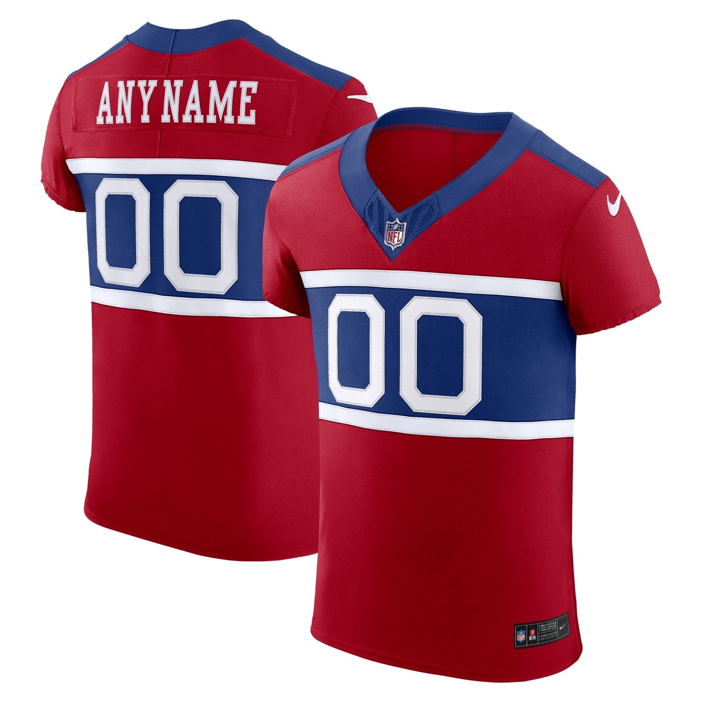 New York Giants Red Alternate Vapor F.U.S.E. Elite Custom Jersey football jersey product view 1