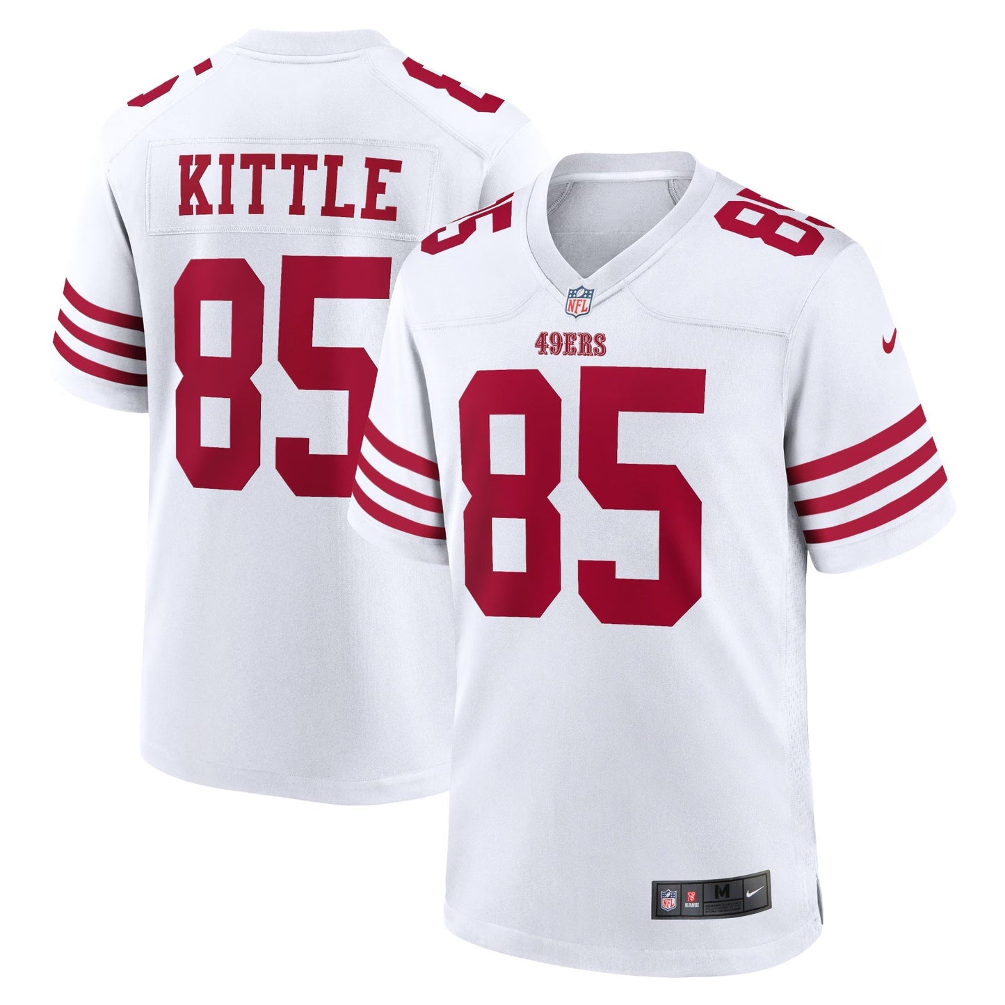 San Francisco 49ers George Kittle White Player Game Jersey football jersey product view 1