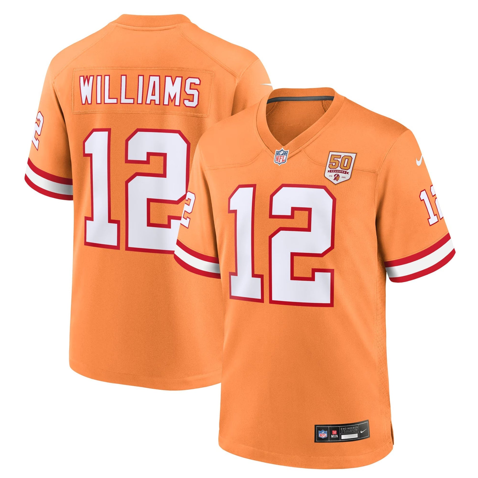 Tampa Bay Buccaneers Doug Williams Creamsicle 50th Season Game Jersey football jersey product view 1