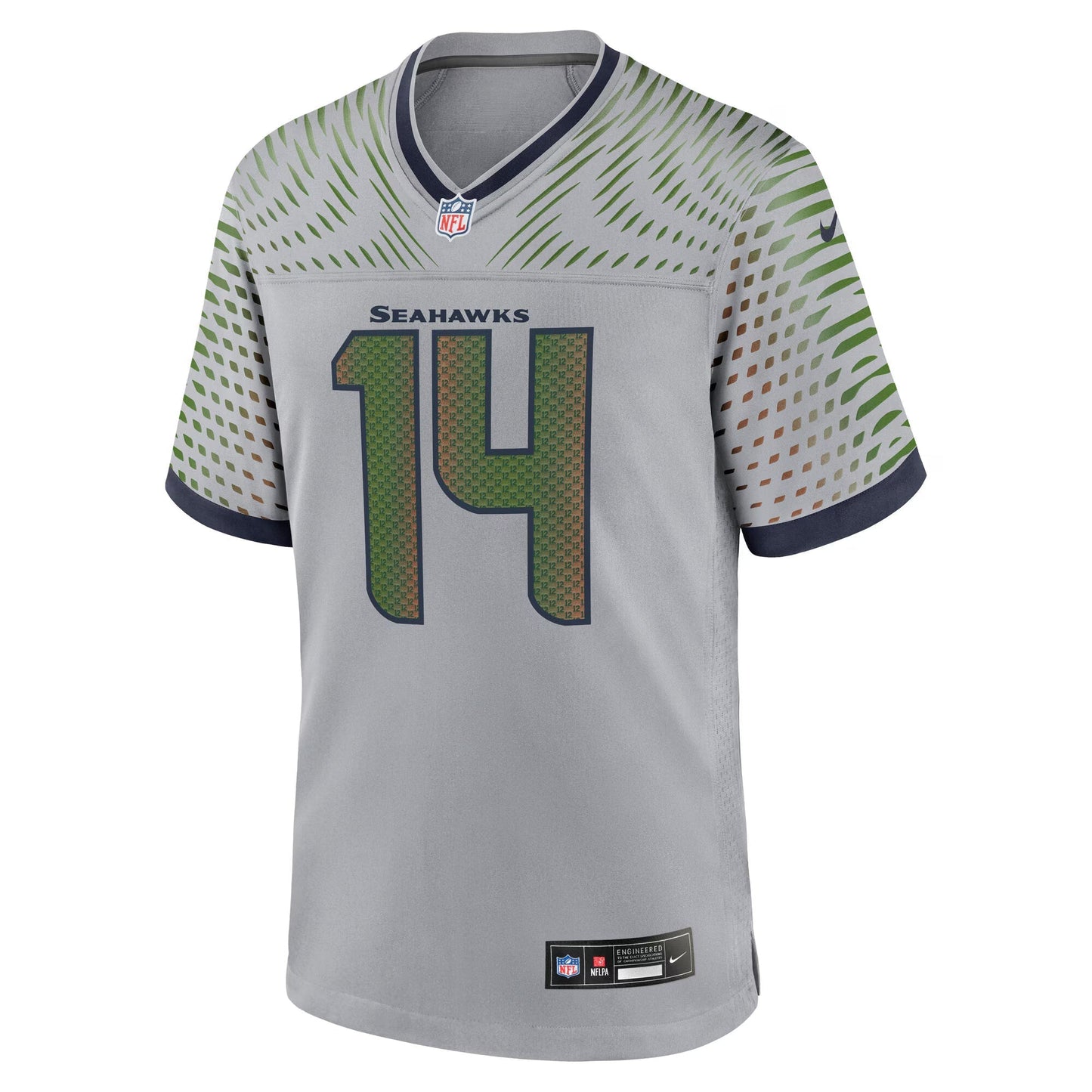 Seattle Seahawks Sam Darnold Wolf Gray 2025 Rivalries Collection Game Jersey football jersey product view 2