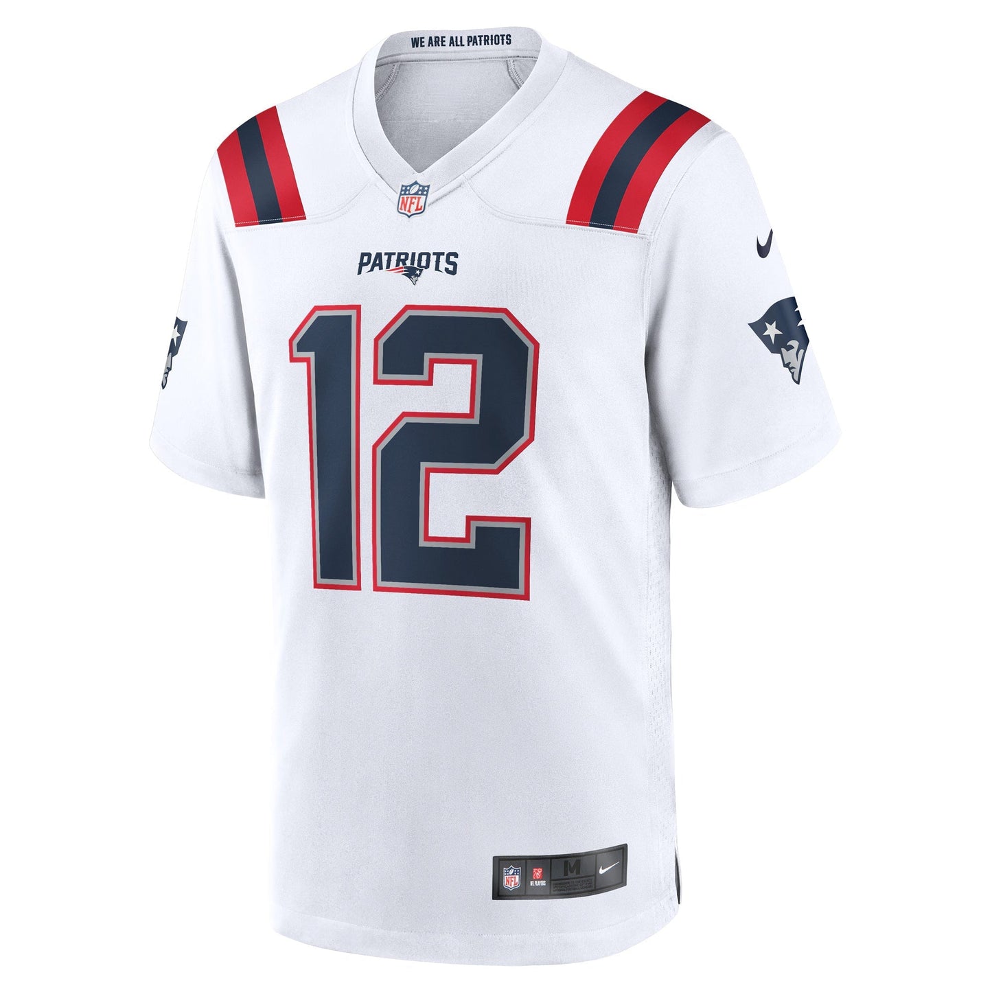 New England Patriots Tom Brady White Retired Game Jersey football jersey product view 1
