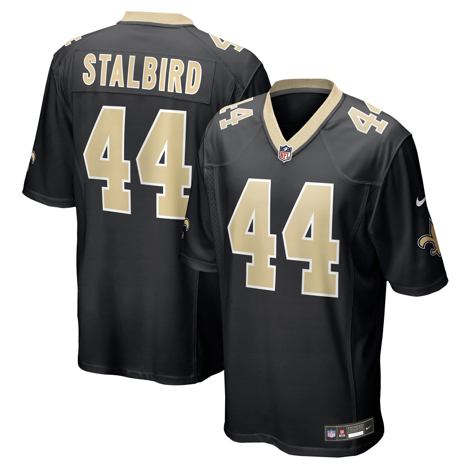 New Orleans Saints Isaiah Stalbird Black Team Game Jersey football jersey product view 1