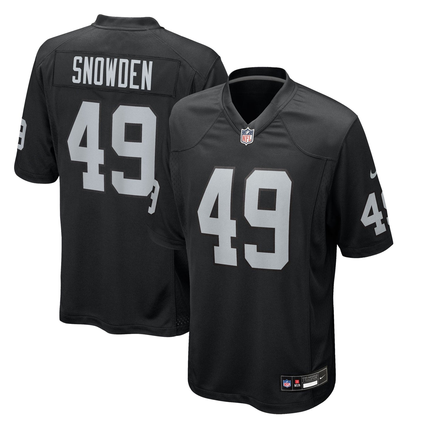 Las Vegas Raiders Charles Snowden Black Team Game Jersey football jersey product view 1