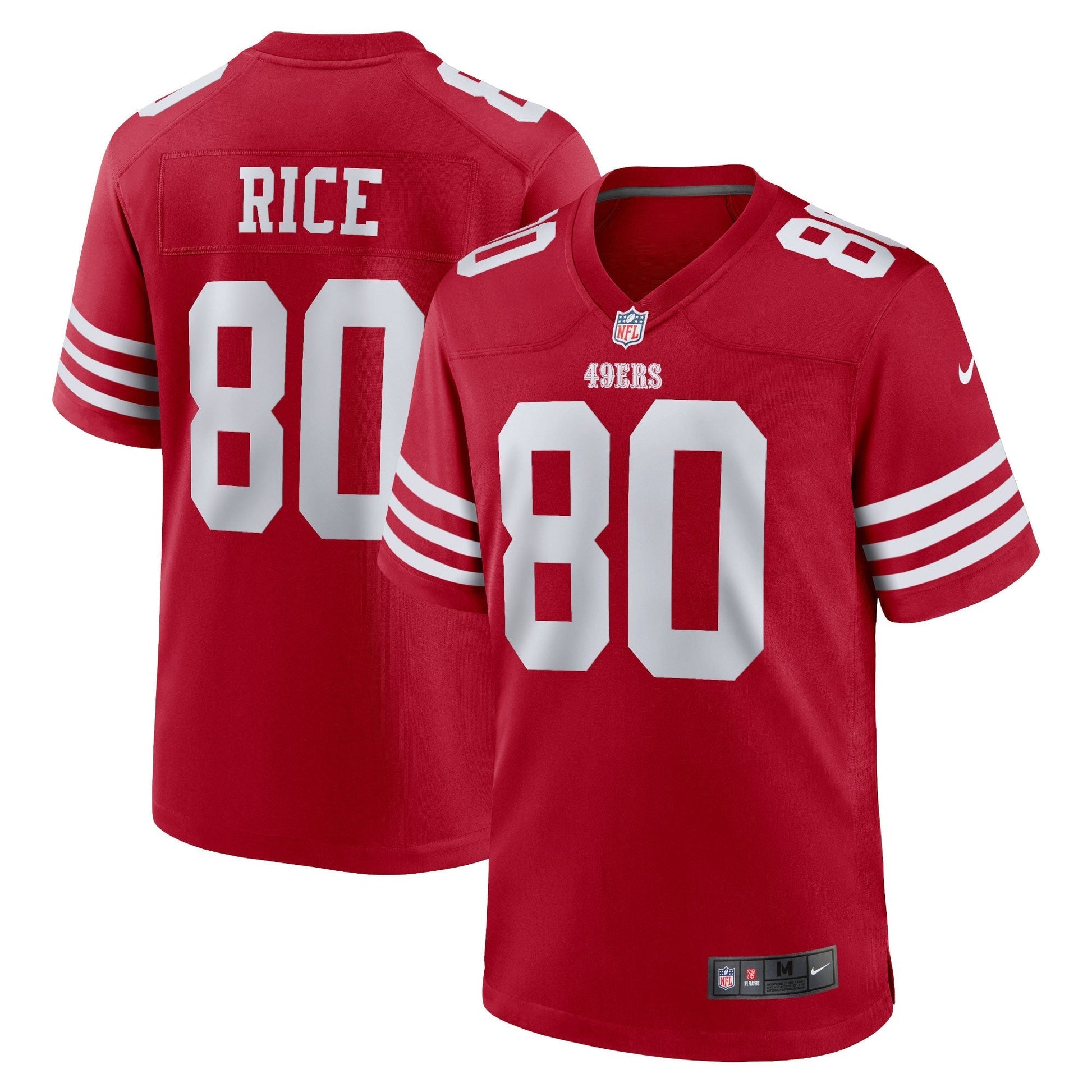 San Francisco 49ers Jerry Rice Scarlet Retired Game Player Jersey football jersey product view 1