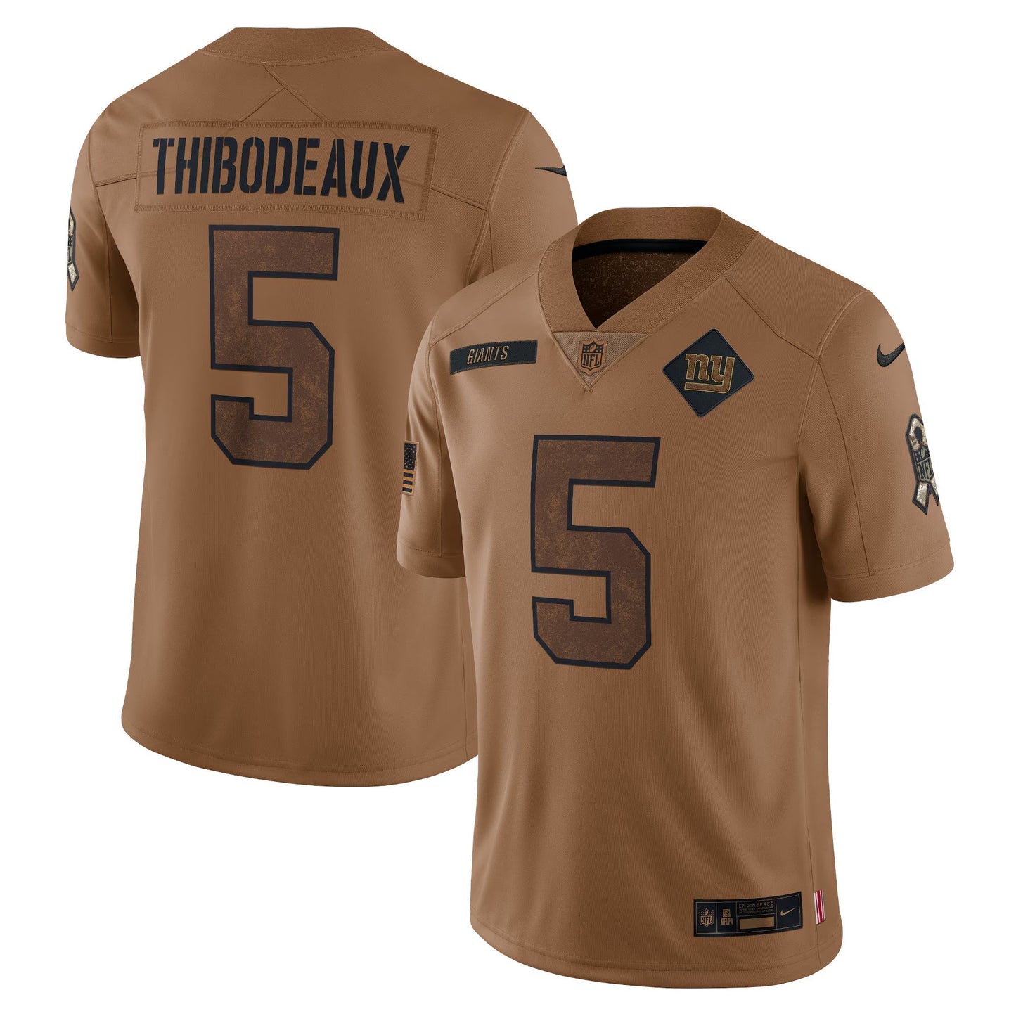 New York Giants Kayvon Thibodeaux Brown Salute To Service Limited Jersey football jersey product view 1