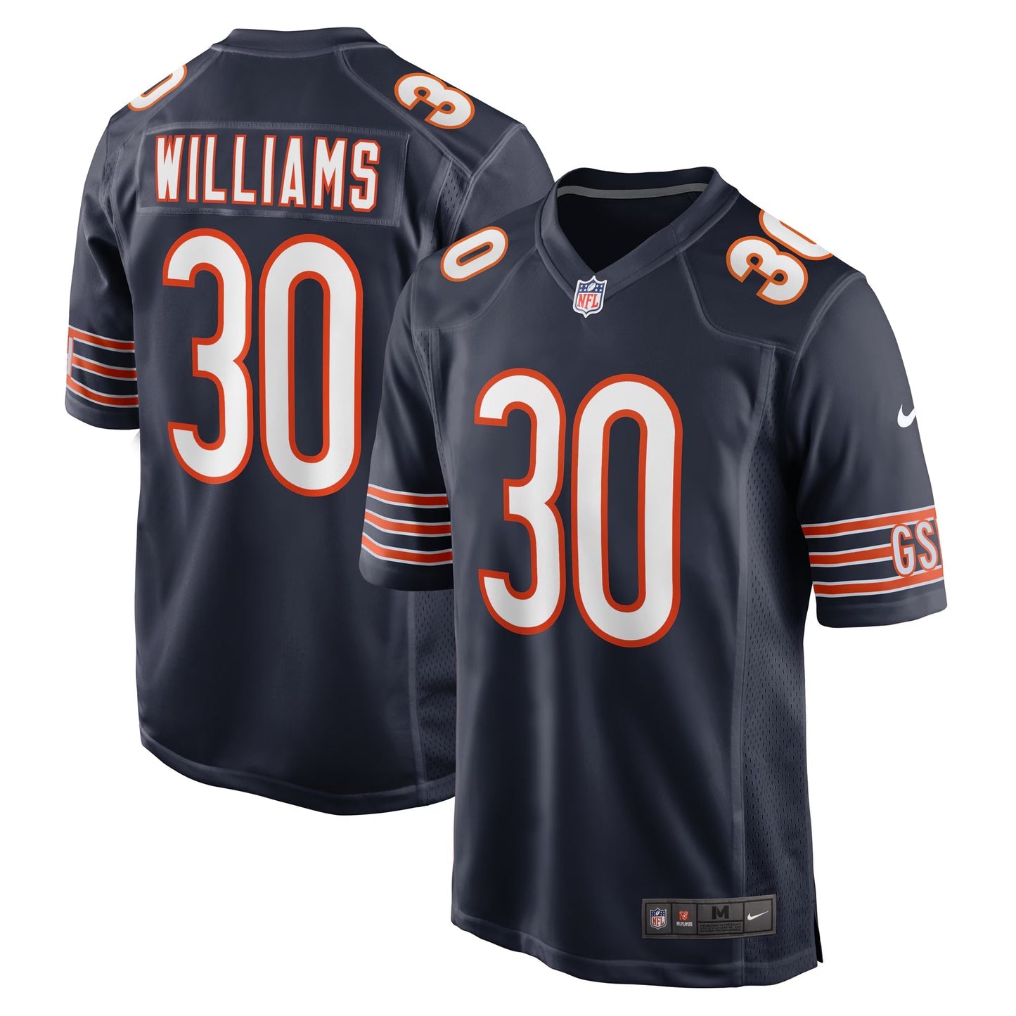 Chicago Bears Joejuan Williams Navy Game Jersey football jersey product view 1