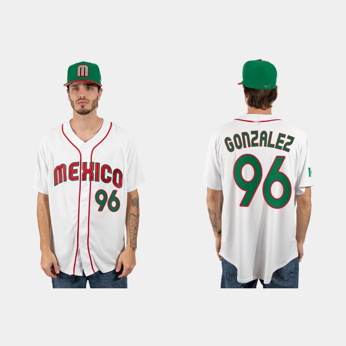 #96 FELIPE GONZALEZ MEXICO BASEBALL 2023 WORLD BASEBALL CLASSIC JERSEY ¨C WHITE Stitches Baseball Jerseys baseball jersey product view 1