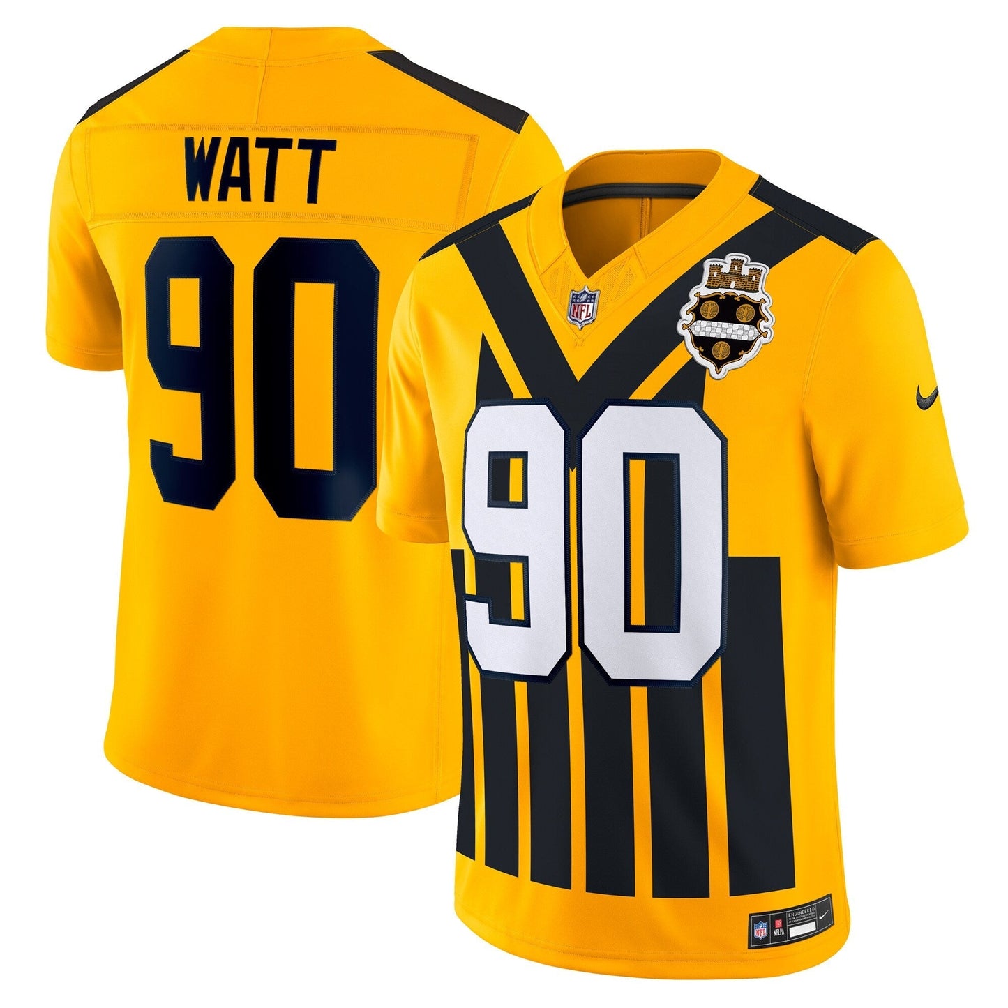 Pittsburgh Steelers T.J. Watt Gold Alternate Vapor F.U.S.E. Limited Jersey football jersey product view 1