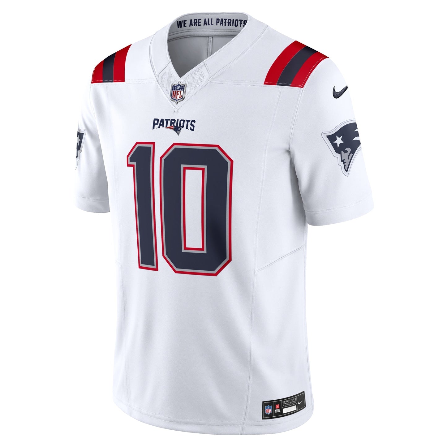 New England Patriots Drake Maye White Vapor F.U.S.E. Limited Jersey football jersey product view 1
