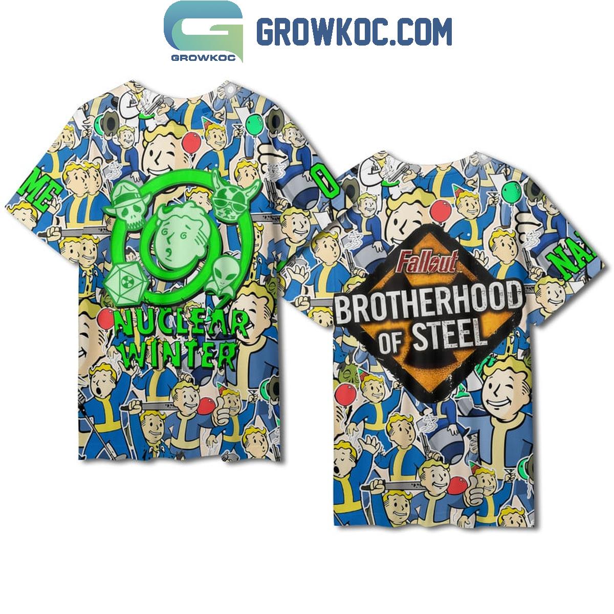 Fallout Nuclear Winter Brotherhood Of Steel Personalized Baseball Jersey Unisex T-shirt, Sweatshirt, Hoodie, Long Sleeve Tee - T-Shirt, Sweatshirt, Hoodie