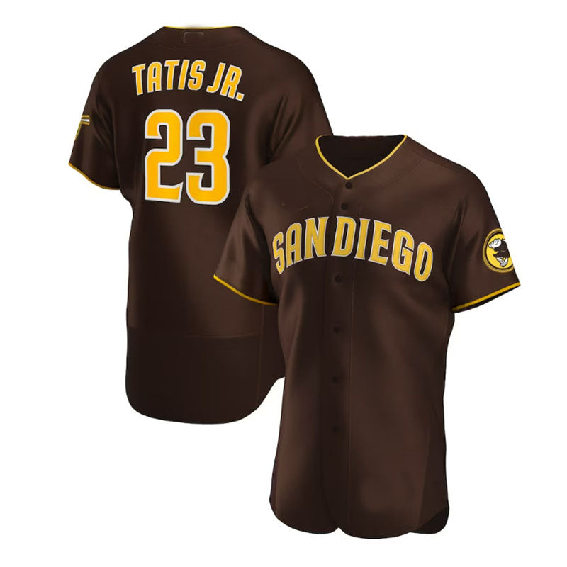 San Diego Padres #23 Fernando Tat¡§as Jr. Road Authentic Player Jersey - Brown Baseball Jerseys baseball jersey product view 1
