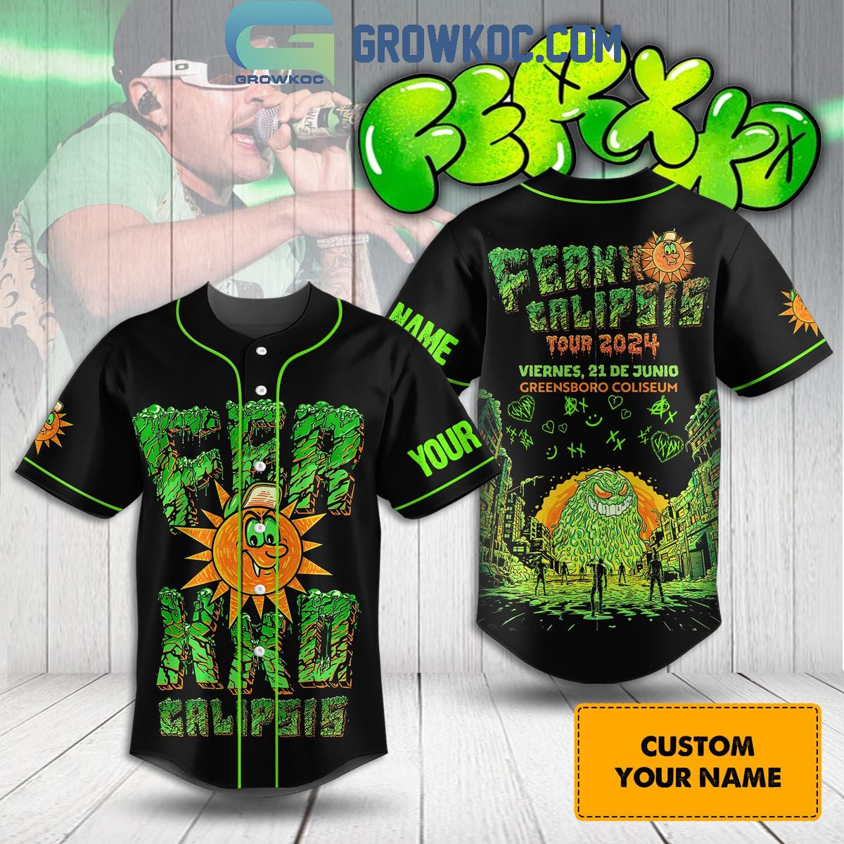 Ferxxo Calipsis Tour 2024 Personalized Baseball Jersey Unisex T-shirt, Sweatshirt, Hoodie, Long Sleeve Tee - T-Shirt, Sweatshirt, Hoodie