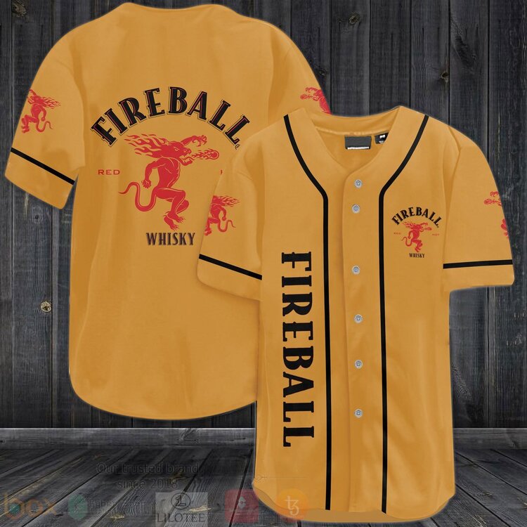 FASHION Fireball Cinnamon Whisky Baseball Jerseys Botton Shirt Unisex T-shirt, Sweatshirt, Hoodie, Long Sleeve Tee - T-Shirt, Sweatshirt, Hoodie