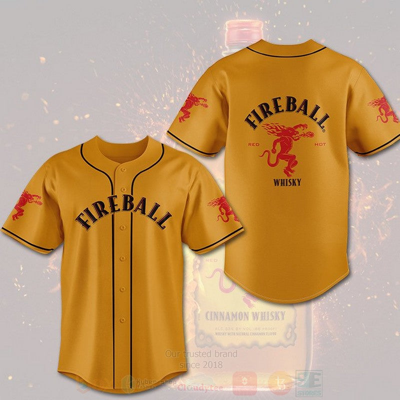 FASHION Fireball Whiskey Baseball Jerseys Botton Shirt Unisex T-shirt, Sweatshirt, Hoodie, Long Sleeve Tee - T-Shirt, Sweatshirt, Hoodie