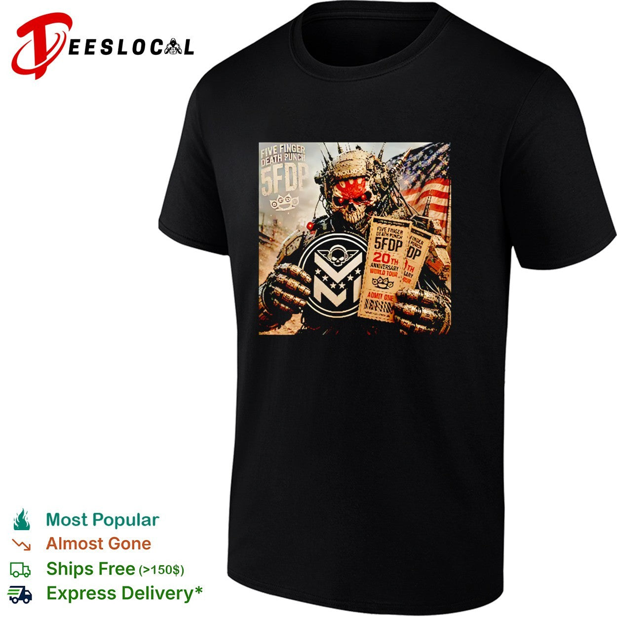 Five Finger Death Punch 20th anniversary world tour shirt Unisex T-shirt, Sweatshirt, Hoodie, Long Sleeve Tee - T-Shirt, Sweatshirt, Hoodie