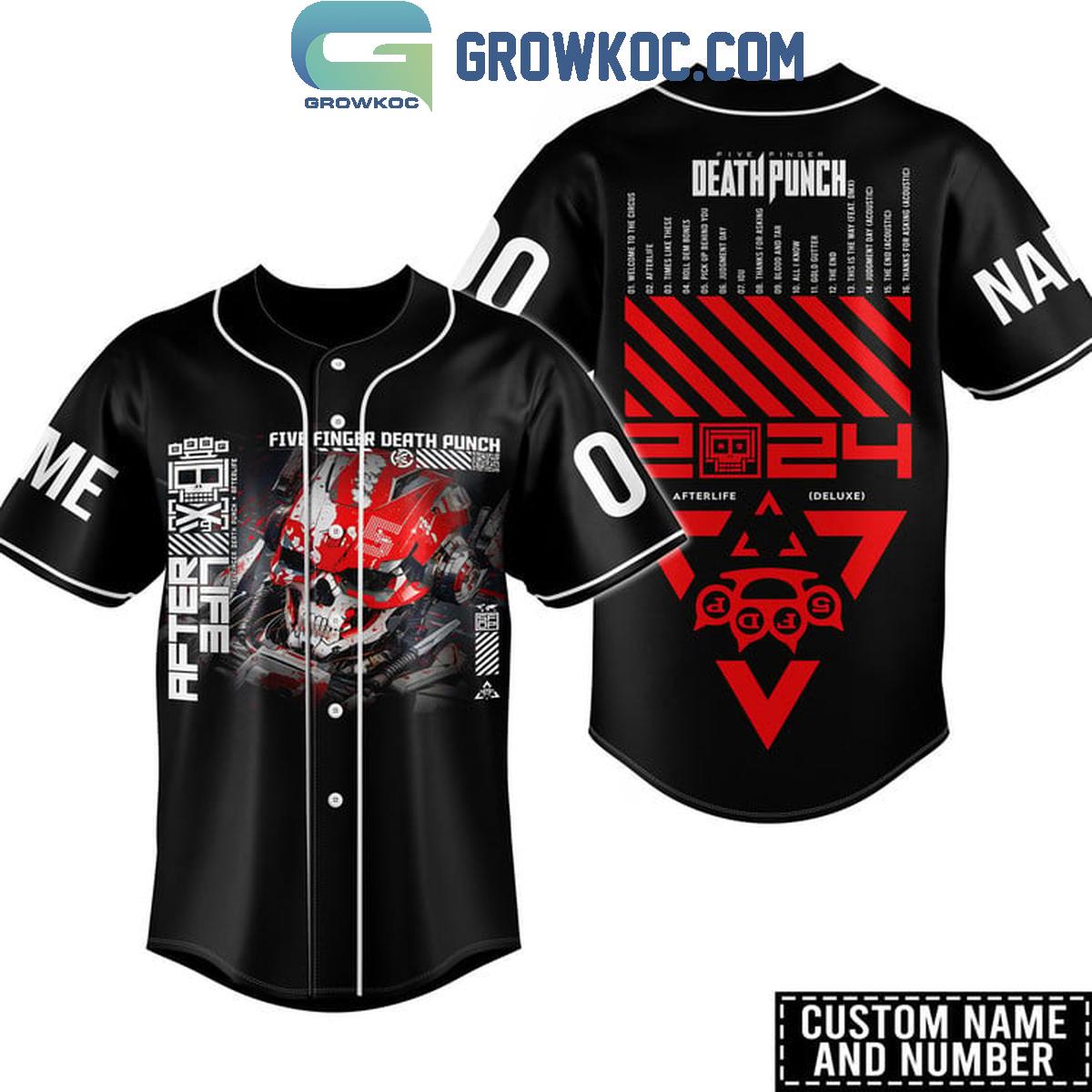 Five Finger Death Punch Afterlife Deluxe Personalized Baseball Jersey Unisex T-shirt, Sweatshirt, Hoodie, Long Sleeve Tee - T-Shirt, Sweatshirt, Hoodie