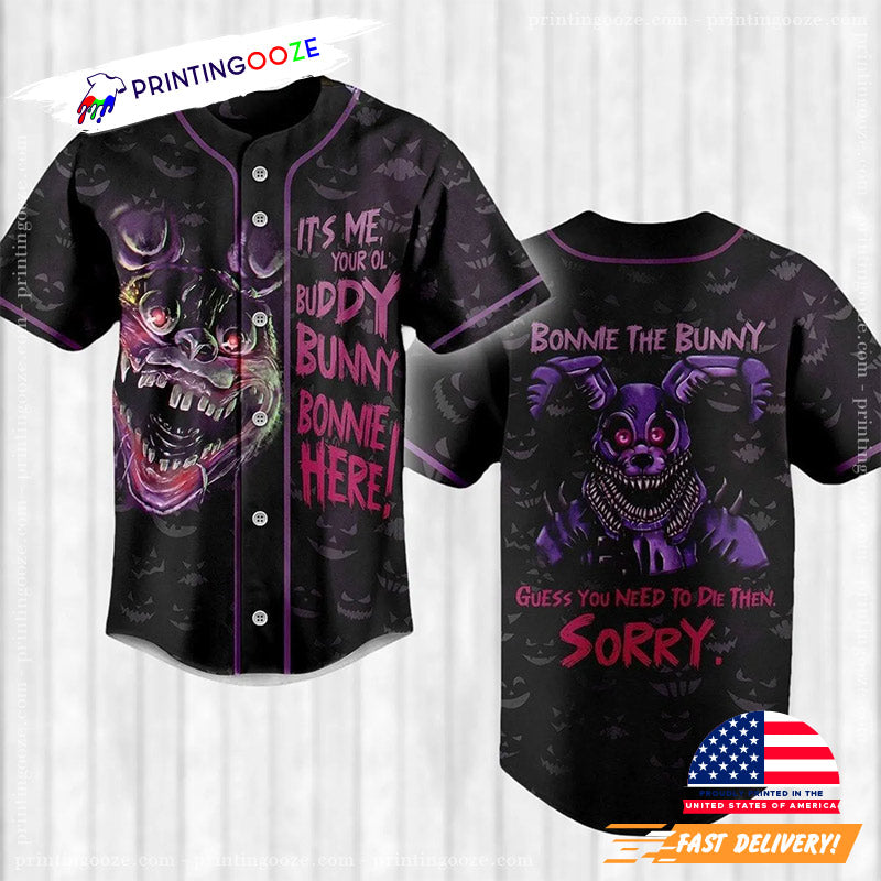 Five Night At Freddy Horror Game Baseball Jersey Unisex T-shirt, Sweatshirt, Hoodie, Long Sleeve Tee - T-Shirt, Sweatshirt, Hoodie
