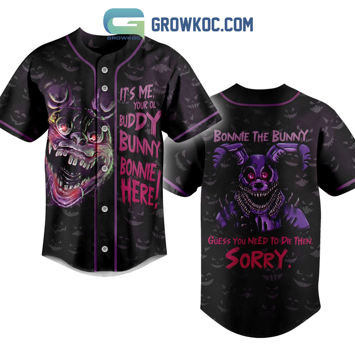 Five Night At Freddy Its Me Your Ol Buddy Bunny Bonnie Here Baseball Jersey Unisex T-shirt, Sweatshirt, Hoodie, Long Sleeve Tee - T-Shirt, Sweatshirt, Hoodie