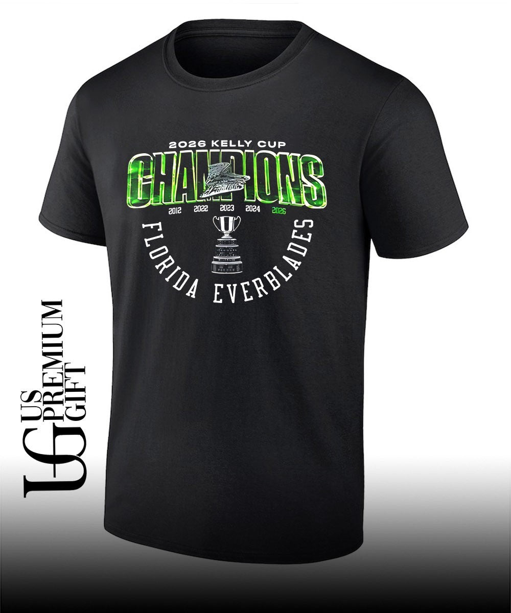 Florida Everblades 2026 Kelly Cup Champions shirt Unisex T-shirt, Sweatshirt, Hoodie, Long Sleeve Tee - T-Shirt, Sweatshirt, Hoodie