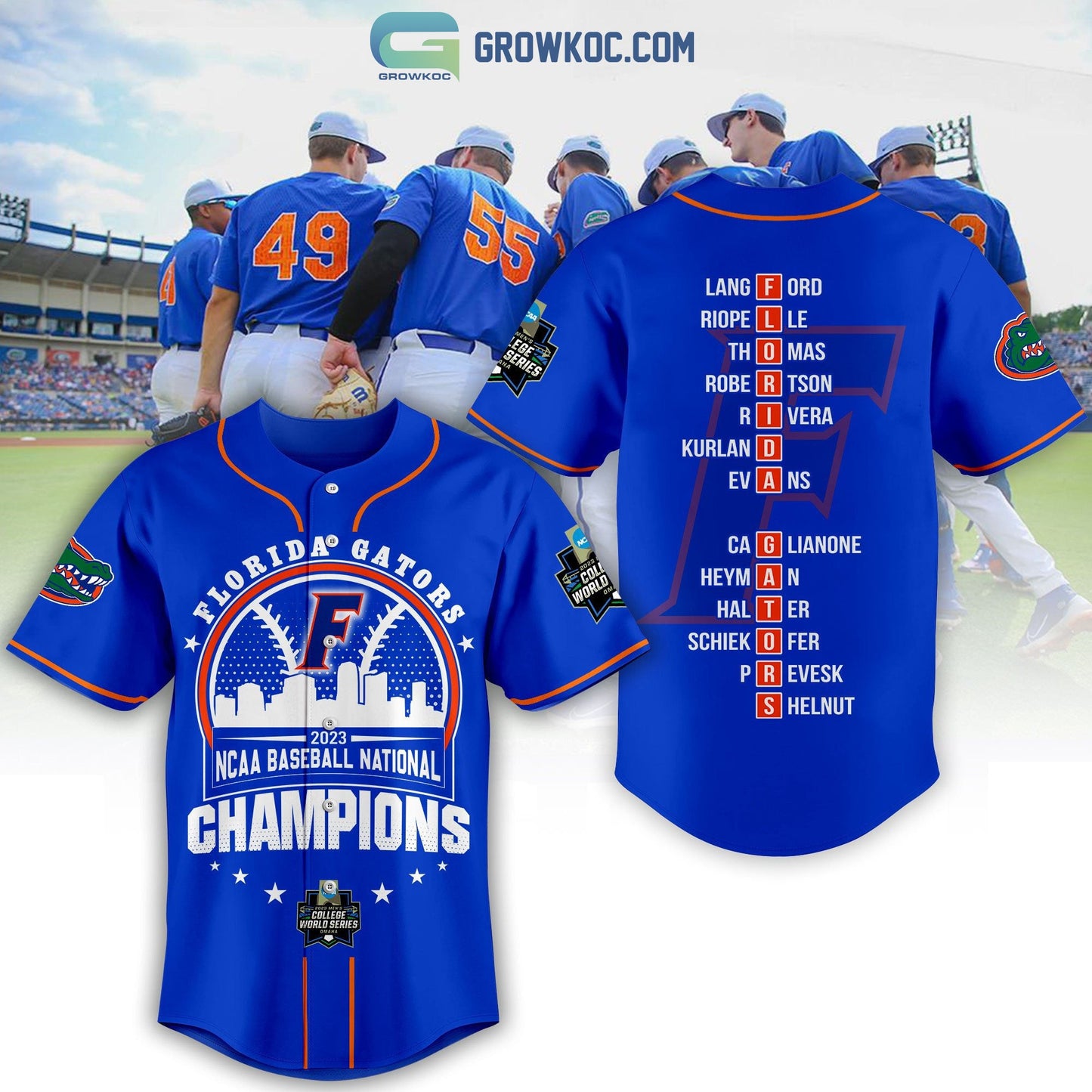 Florida Gators College World Series Champions 2023 Baseball Jersey Unisex T-shirt, Sweatshirt, Hoodie, Long Sleeve Tee - T-Shirt, Sweatshirt, Hoodie