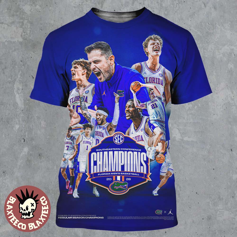 Florida Gators Mens Basketball 2026 SEC Southeastern Conference Champions All Over Print Shirt - T-Shirt, Sweatshirt, Hoodie
