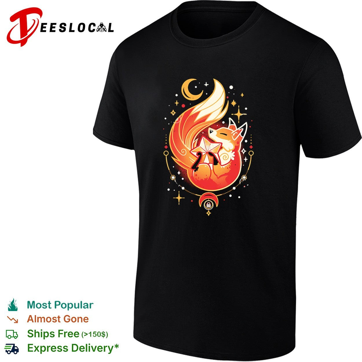 Fox Among the Stars shirt Unisex T-shirt, Sweatshirt, Hoodie, Long Sleeve Tee - T-Shirt, Sweatshirt, Hoodie