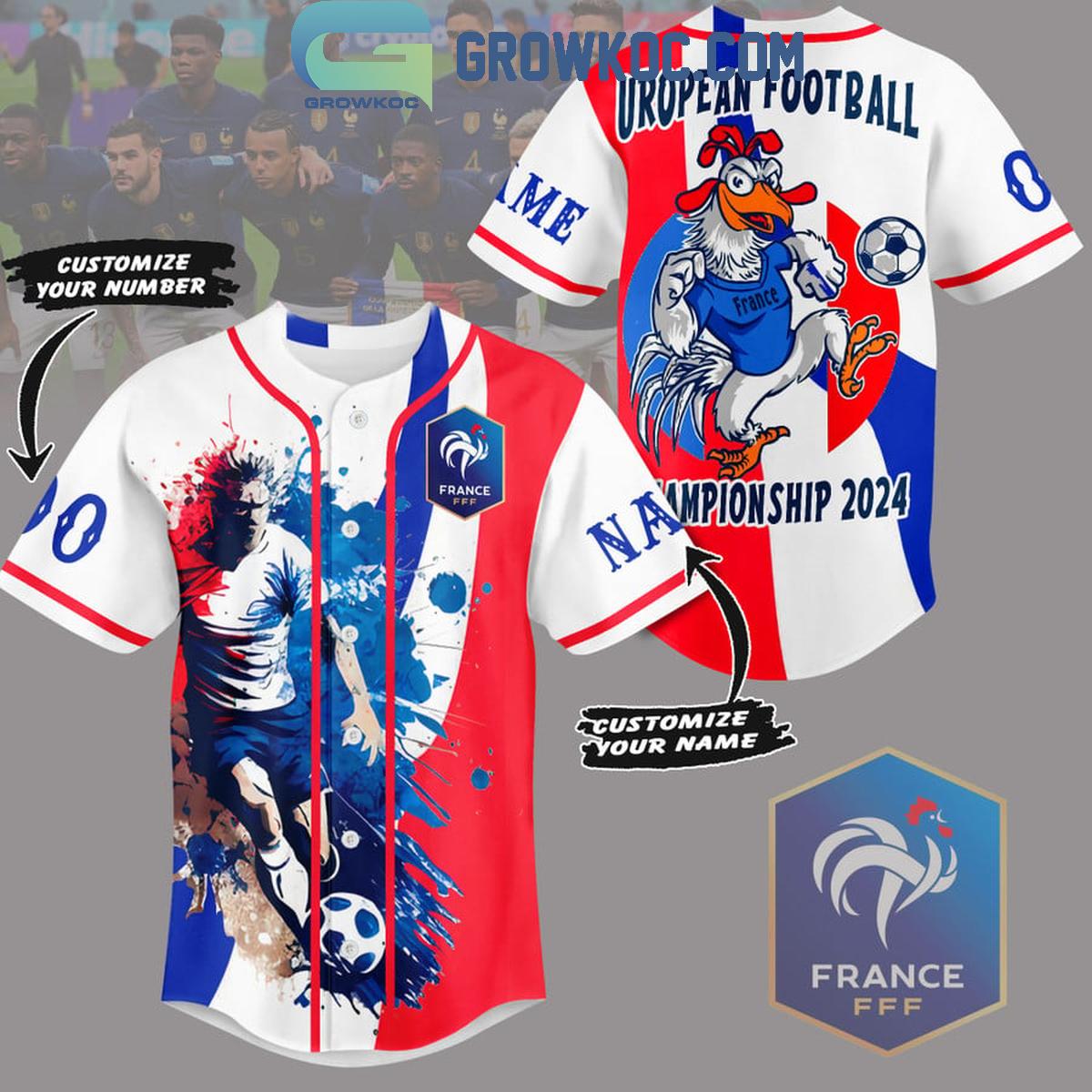 France Team European Football Championship UEFA EURO 2024 Personalized Baseball Jersey Unisex T-shirt, Sweatshirt, Hoodie, Long Sleeve Tee - T-Shirt, Sweatshirt, Hoodie