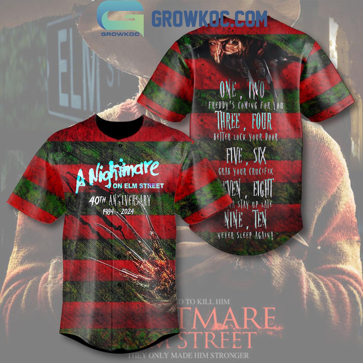 Freddy Krueger The Nightmare On Elms Street Halloween Baseball Jersey Unisex T-shirt, Sweatshirt, Hoodie, Long Sleeve Tee - T-Shirt, Sweatshirt, Hoodie