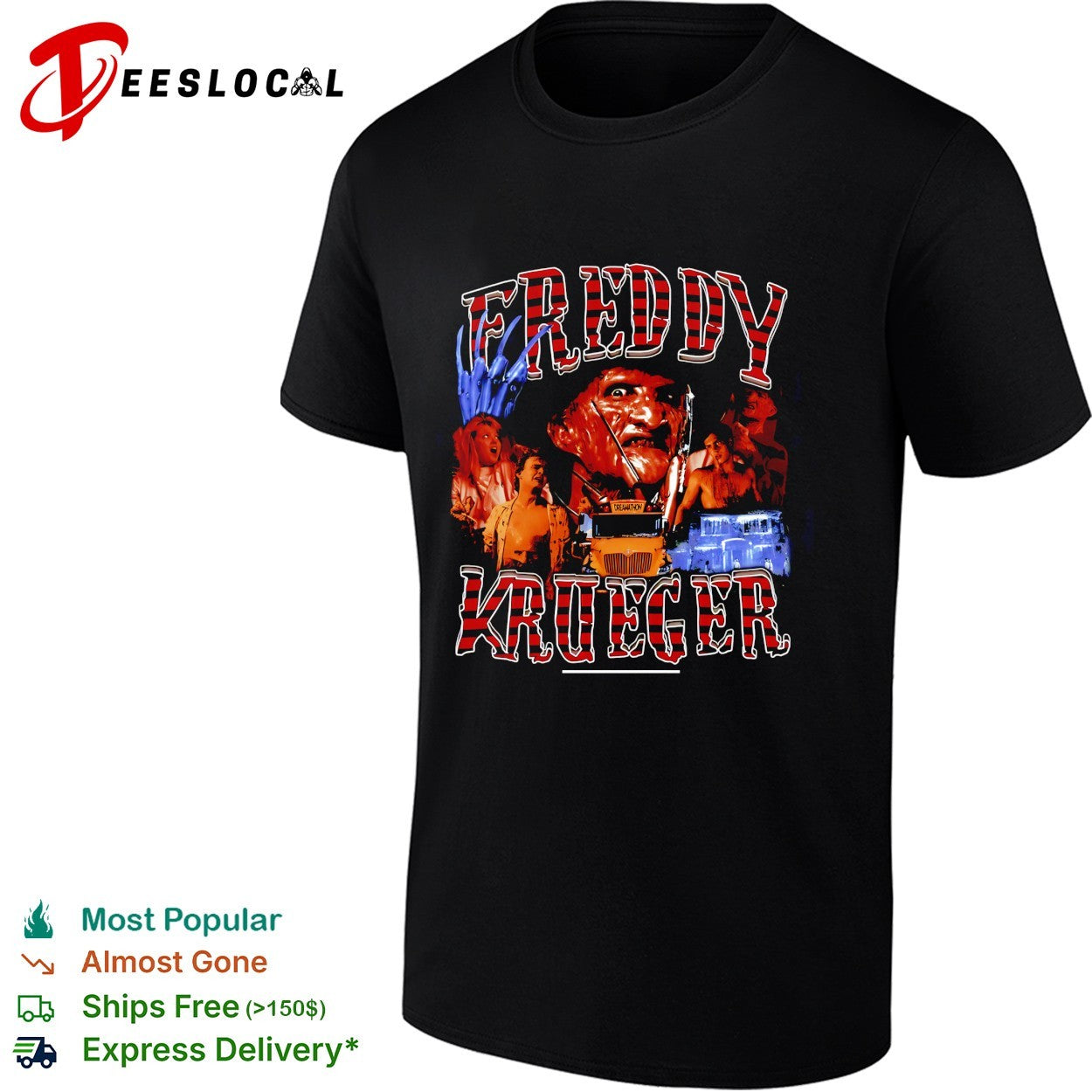 Freddy Krueger horror collage shirt Unisex T-shirt, Sweatshirt, Hoodie, Long Sleeve Tee - T-Shirt, Sweatshirt, Hoodie