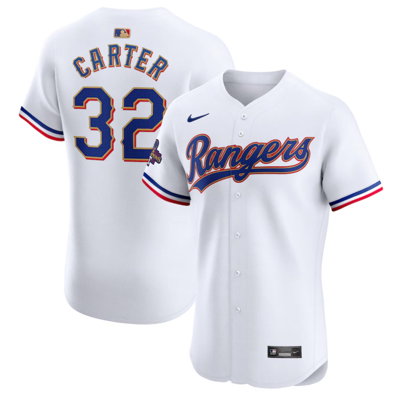Evan Carter Texas Rangers Gold Edition Jerseys baseball jersey product view 1