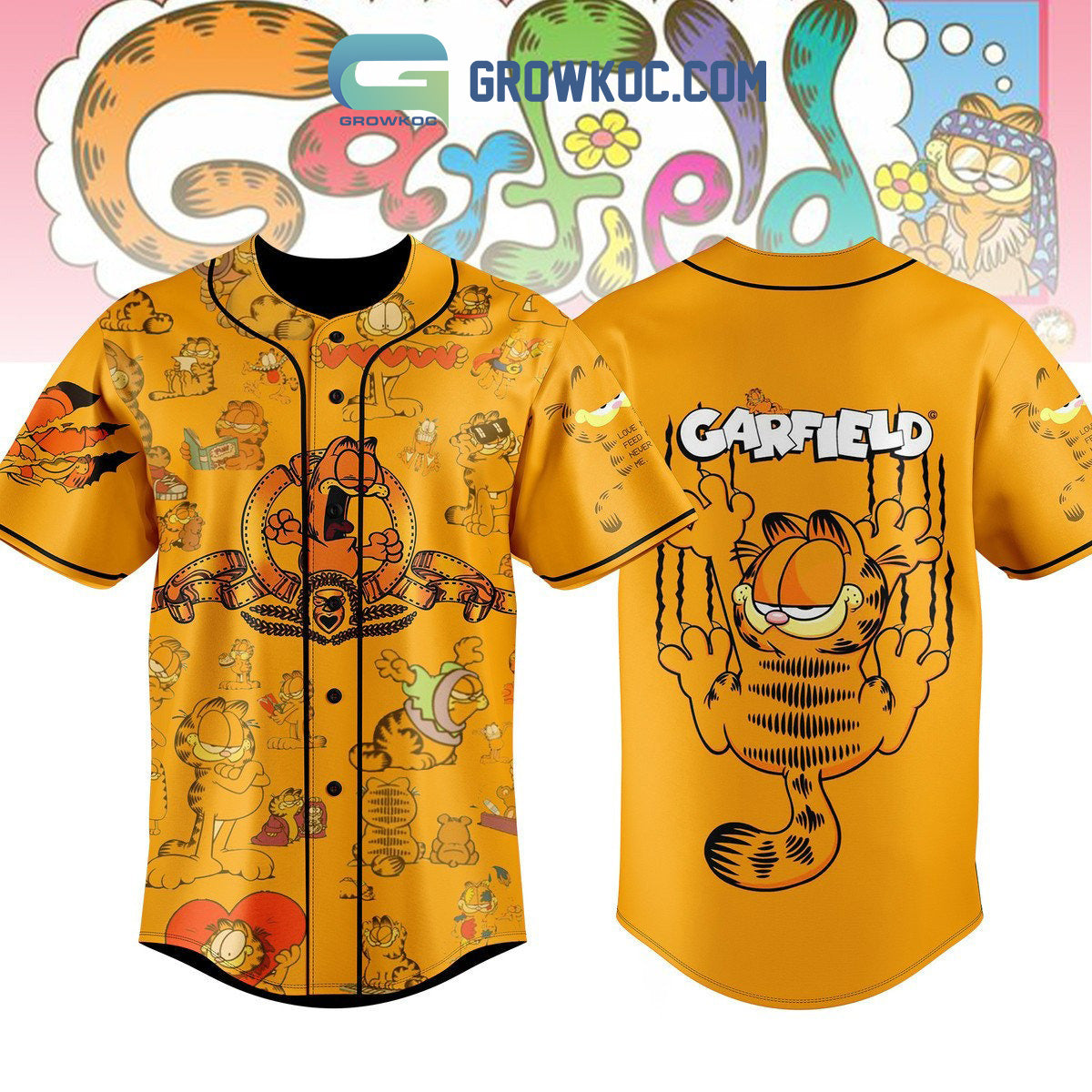 Garfield Funny Art Baseball Jersey Unisex T-shirt, Sweatshirt, Hoodie, Long Sleeve Tee - T-Shirt, Sweatshirt, Hoodie