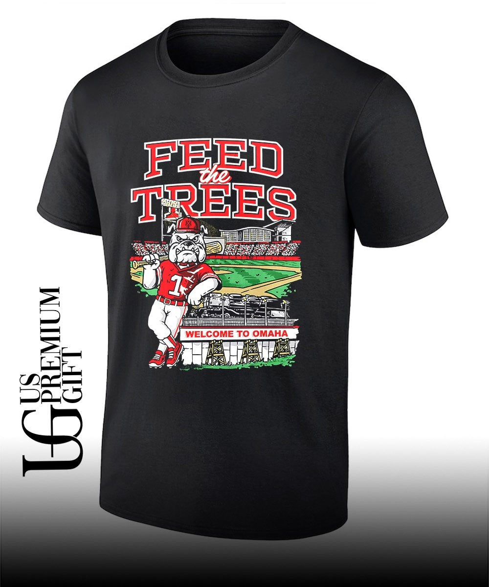 Georgia Bulldogs College World Series Feed the Trees Welcome to Omaha mascot shirt Unisex T-shirt, Sweatshirt, Hoodie, Long Sleeve Tee - T-Shirt, Sweatshirt, Hoodie
