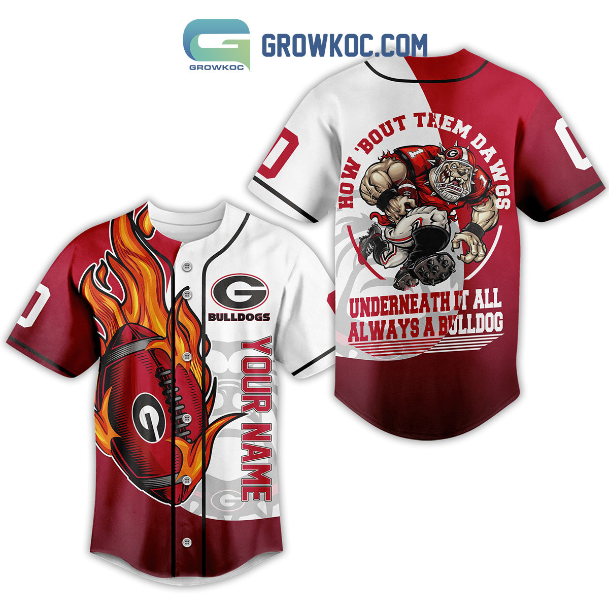 Georgia Bulldogs How Bout Them Dawgs Underneath It All Always A Bulldog Personalized Baseball Jersey - T-Shirt, Sweatshirt, Hoodie