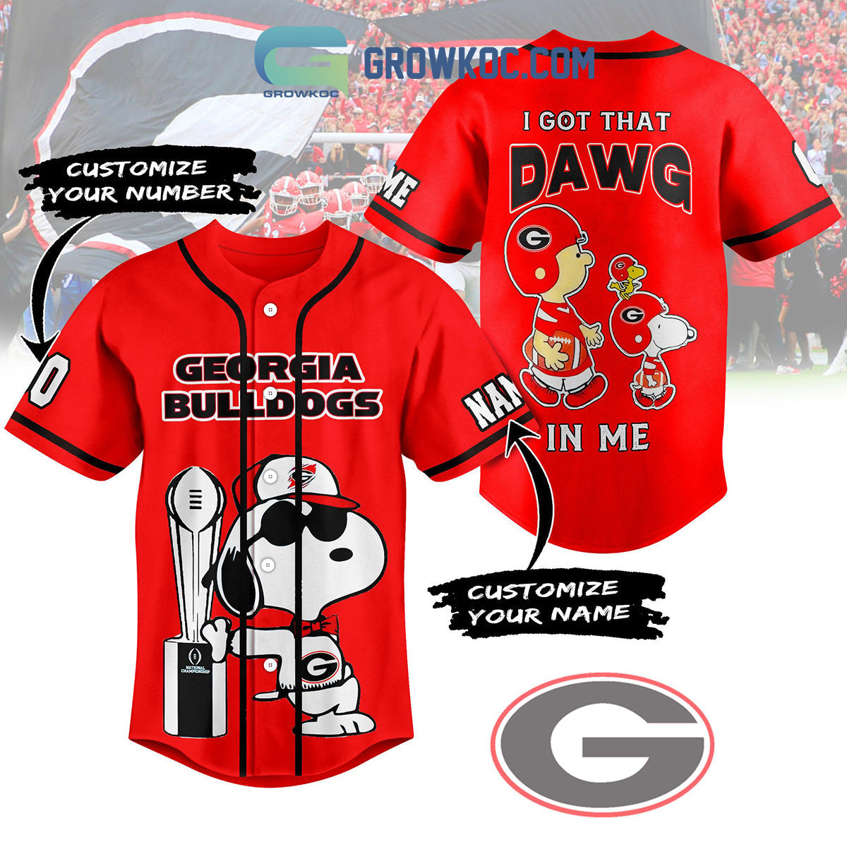 Georgia Bulldogs I Got That Dawg In My Personalized Baseball Jersey Unisex T-shirt, Sweatshirt, Hoodie, Long Sleeve Tee - T-Shirt, Sweatshirt, Hoodie