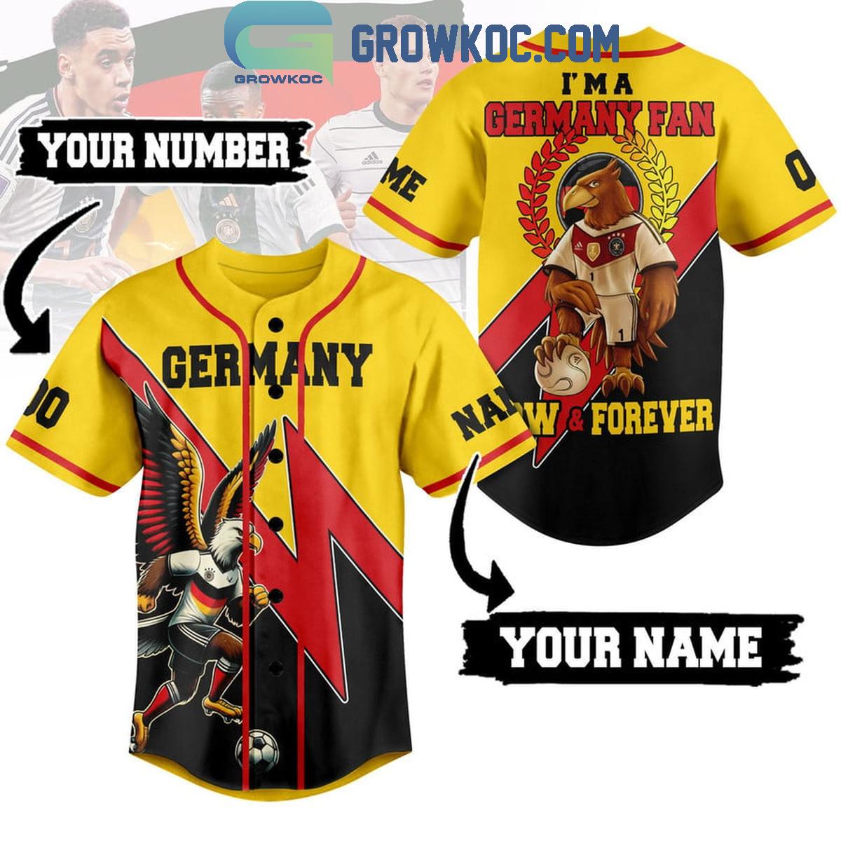 Germany UEFA Euro 2024 Im A Fan Now And Forever Personalized Baseball Jersey Unisex T-shirt, Sweatshirt, Hoodie, Long Sleeve Tee - T-Shirt, Sweatshirt, Hoodie
