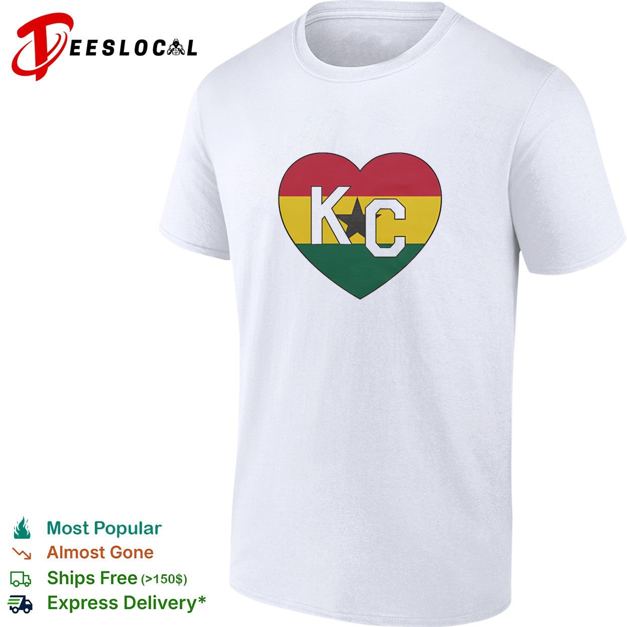 Ghana x KC Heart retro shirt Unisex T-shirt, Sweatshirt, Hoodie, Long Sleeve Tee - T-Shirt, Sweatshirt, Hoodie