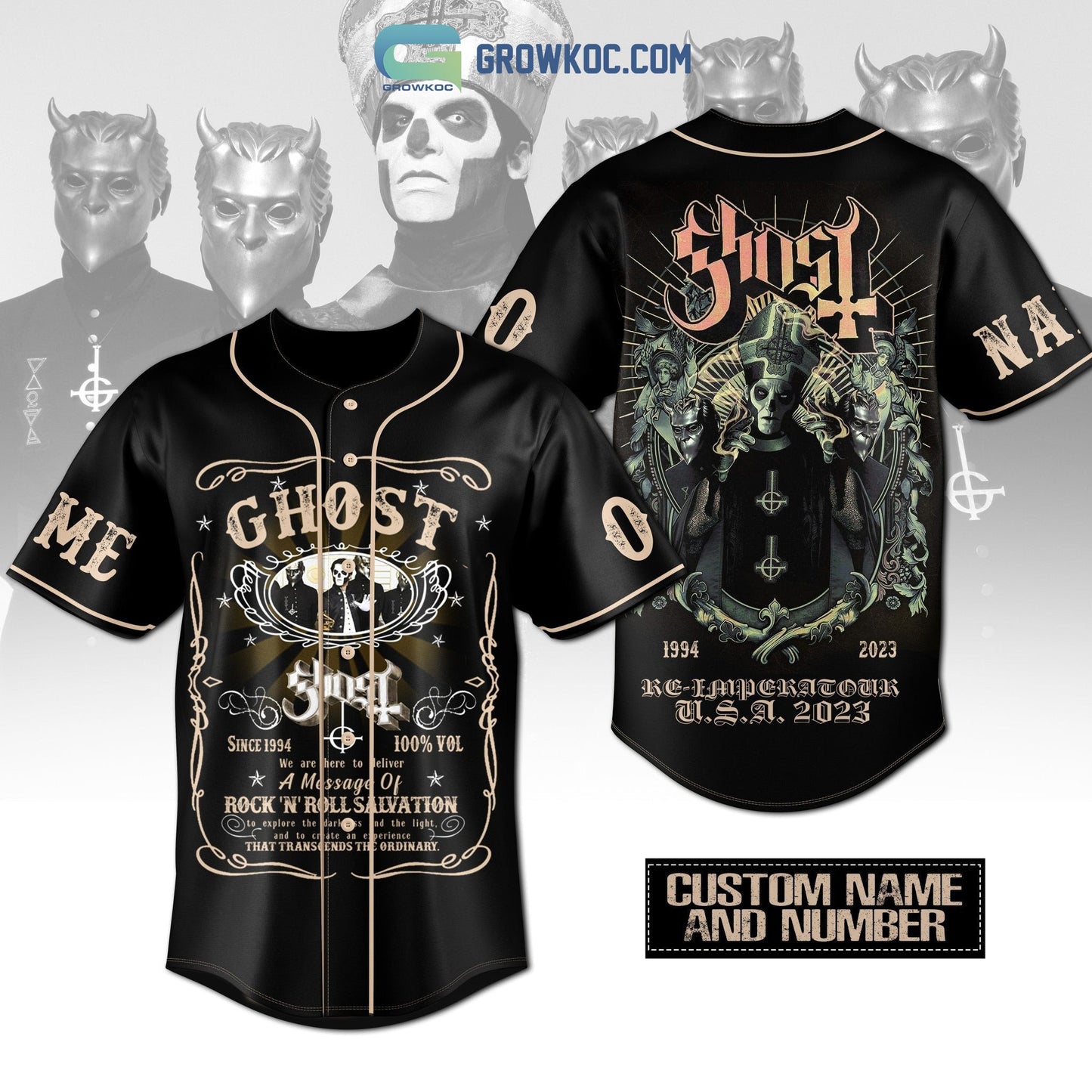 Ghost Band Re Impera Tour USA 2023 Personalized Baseball Jersey Unisex T-shirt, Sweatshirt, Hoodie, Long Sleeve Tee - T-Shirt, Sweatshirt, Hoodie