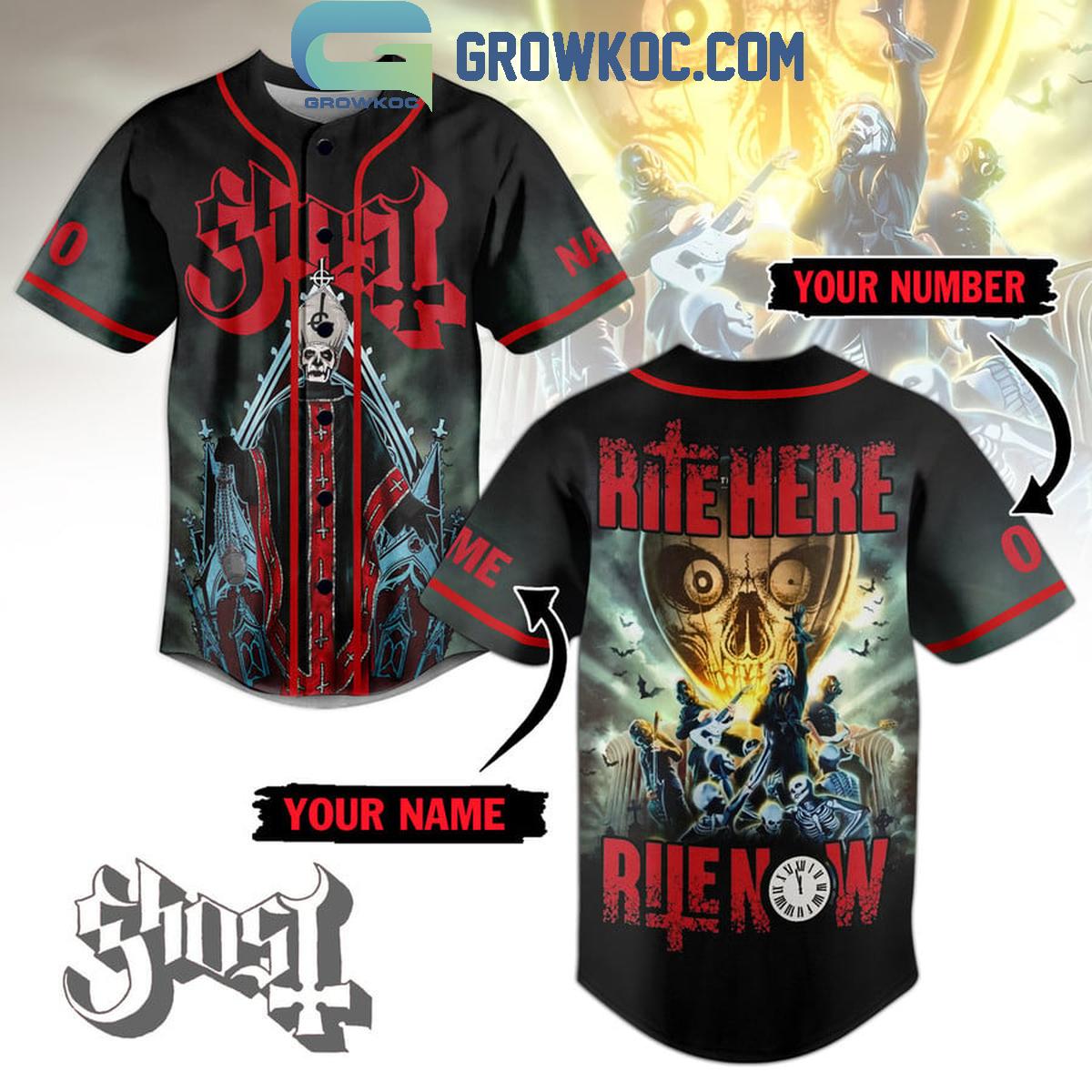 Ghost Rite Here Rite Now Legend Performance Personalized Baseball Jersey Unisex T-shirt, Sweatshirt, Hoodie, Long Sleeve Tee - T-Shirt, Sweatshirt, Hoodie