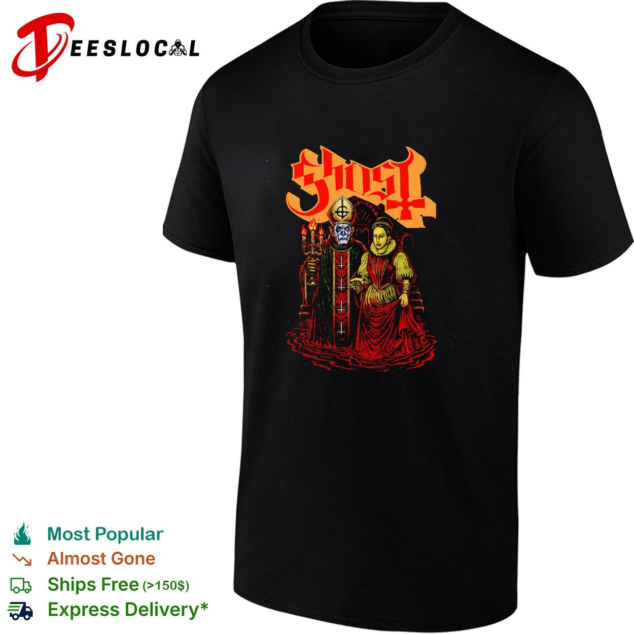 Ghost band cardinal and nun throne shirt Unisex T-shirt, Sweatshirt, Hoodie, Long Sleeve Tee - T-Shirt, Sweatshirt, Hoodie
