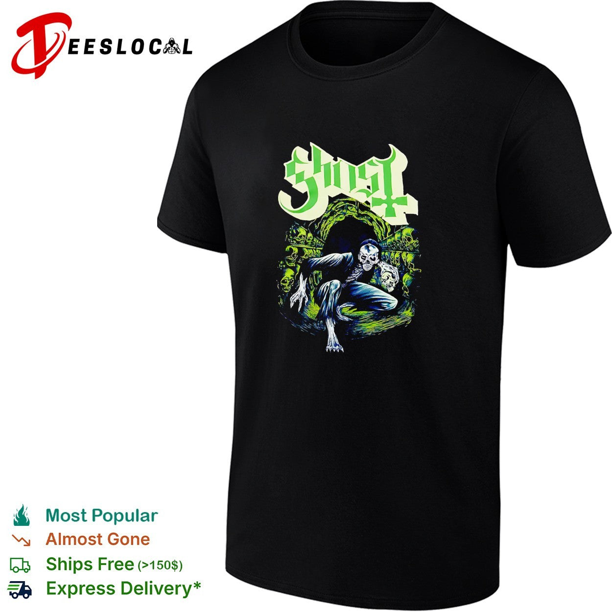 Ghost band skeleton shirt Unisex T-shirt, Sweatshirt, Hoodie, Long Sleeve Tee - T-Shirt, Sweatshirt, Hoodie