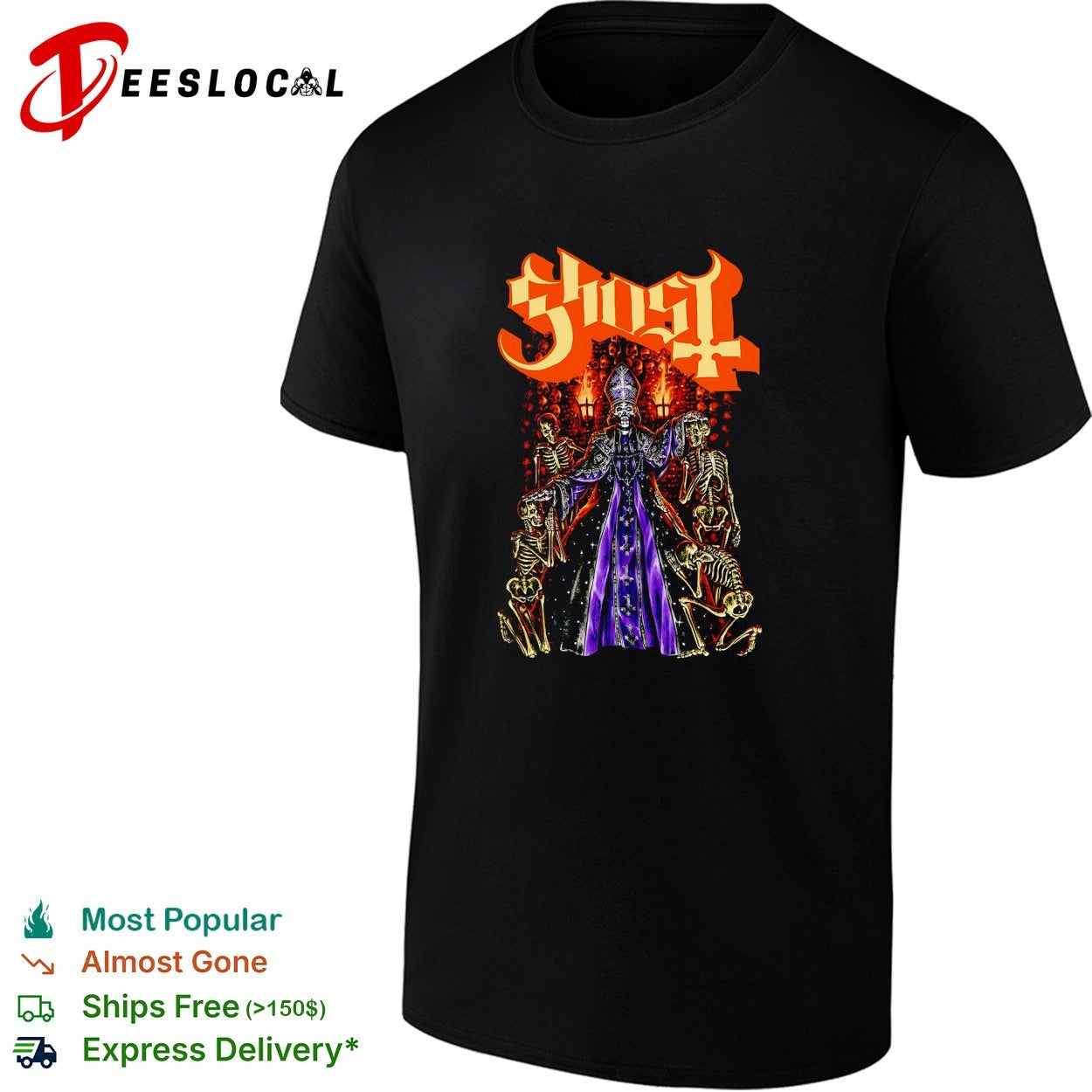 Ghost band skeleton nuns candlelight shirt Unisex T-shirt, Sweatshirt, Hoodie, Long Sleeve Tee - T-Shirt, Sweatshirt, Hoodie