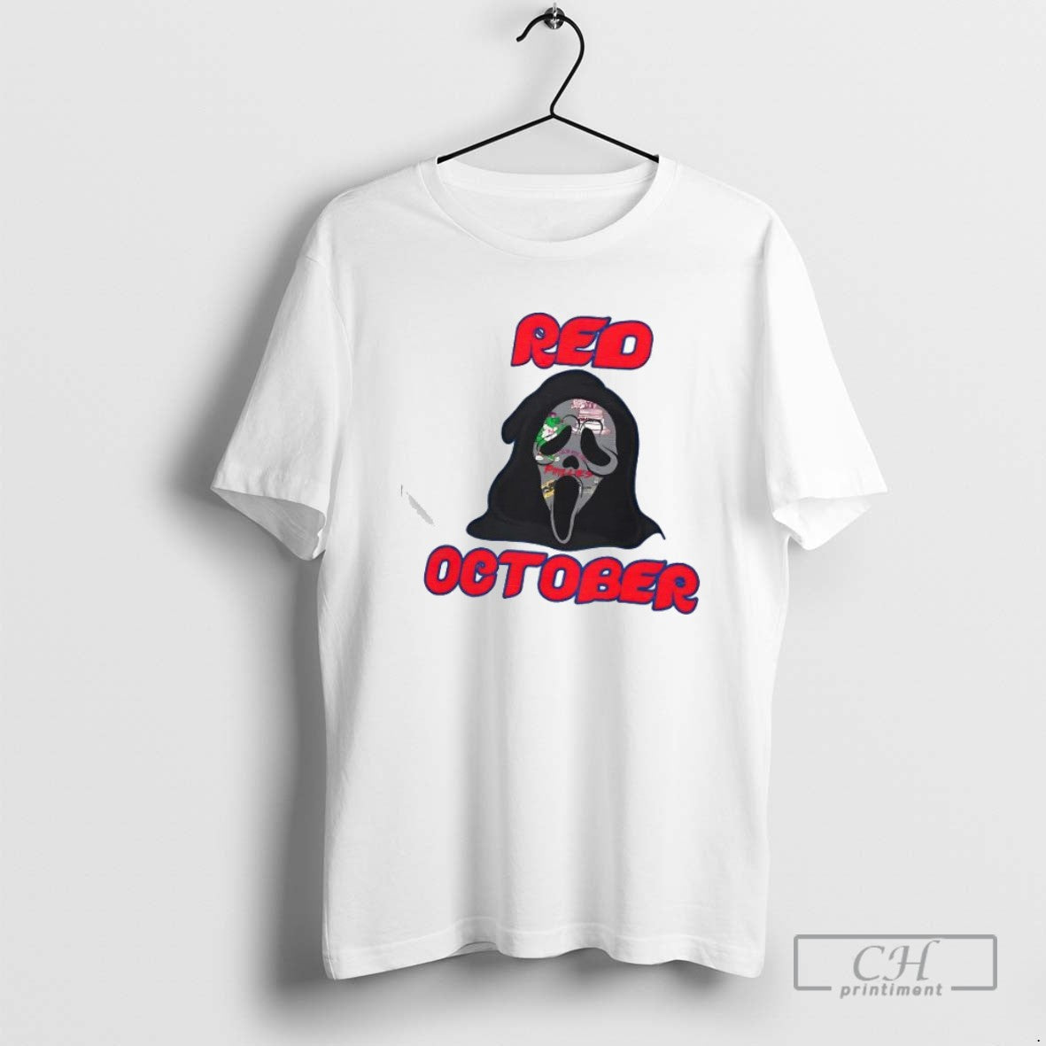 Ghostface X Philadelphia Phillies Baseball Red October Horror Killer T-Shirts, Hoodie, Sweatshirt - T-Shirt, Sweatshirt, Hoodie