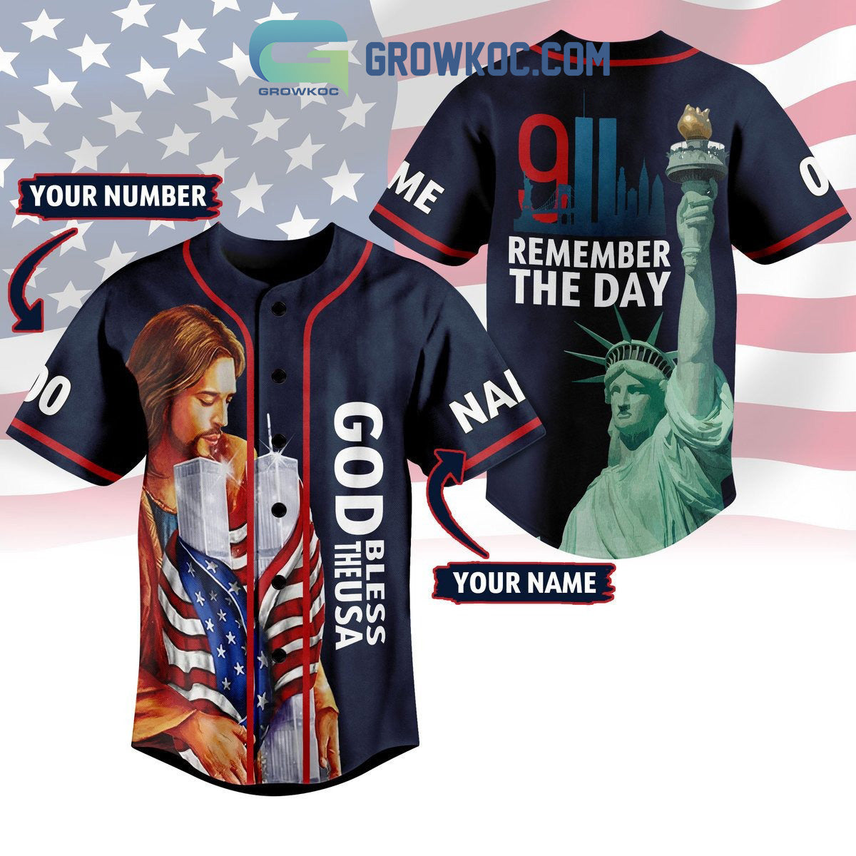 God Bless The USA November 9 Remember The Day Personalized Baseball Jersey Unisex T-shirt, Sweatshirt, Hoodie, Long Sleeve Tee - T-Shirt, Sweatshirt, Hoodie