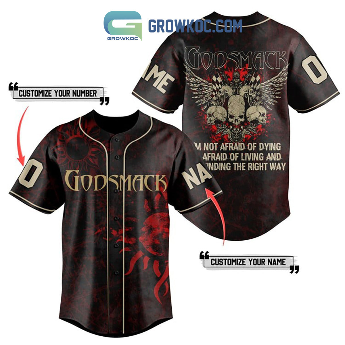 Godsmacks Fan Personalized Baseball Jersey Unisex T-shirt, Sweatshirt, Hoodie, Long Sleeve Tee - T-Shirt, Sweatshirt, Hoodie